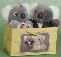 Bride and Groom musical koala soft toys