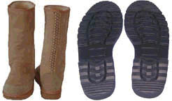 tall sheepskin ugg boots - heavy tread black rubber sole